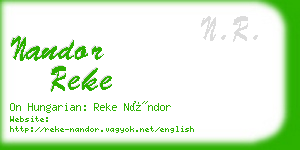 nandor reke business card